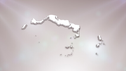 Fototapeta premium Turks and Caicos Islands 3D Map on White Background, Useful for Politics, Elections, Travel, News and Sports Events 
