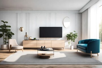 Fototapeta na wymiar modern living room with beautiful furniture ,luxury lifestyle - Generative AI