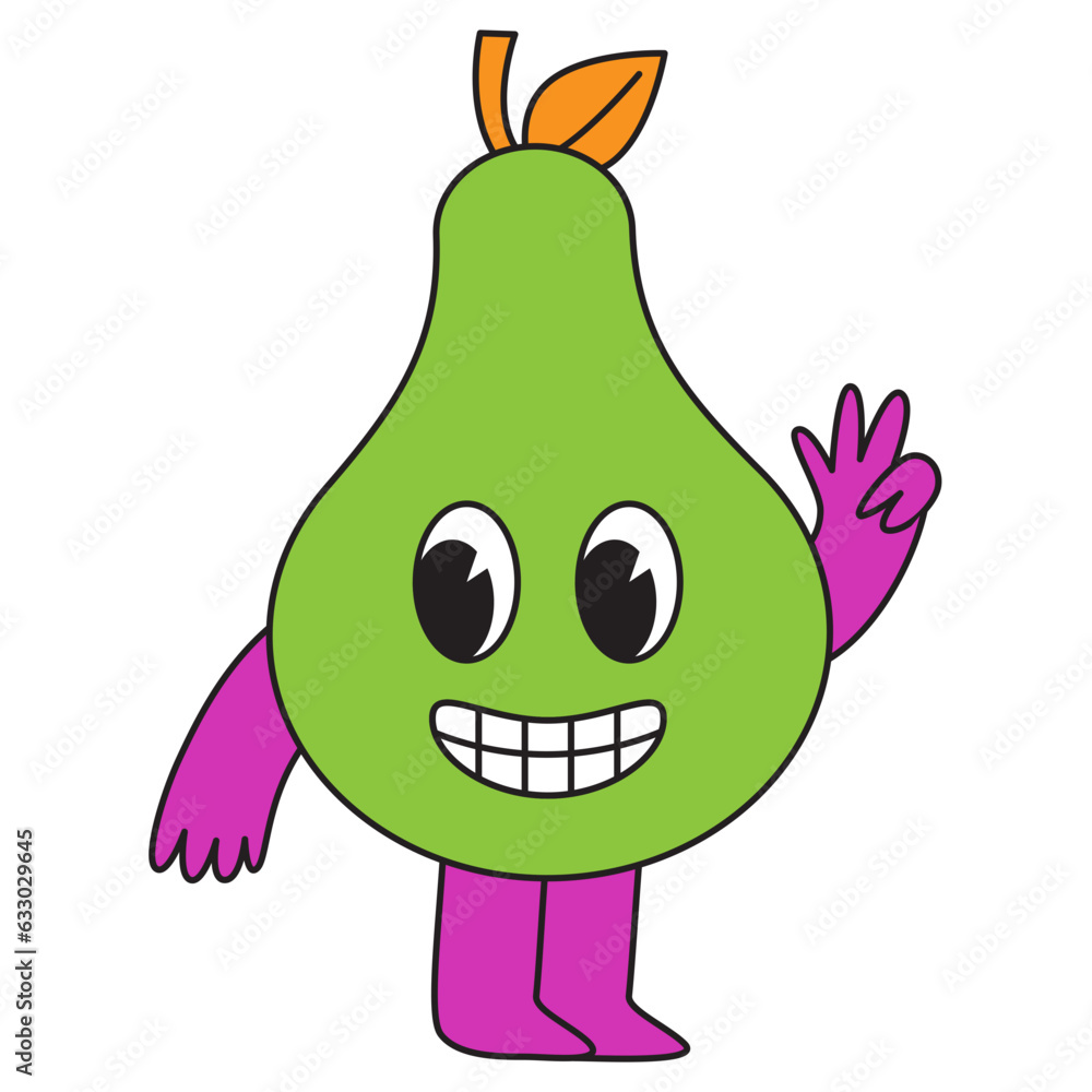 Poster vector illustration in simple linear style - design templates and stickers - hippie, happy and groov