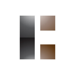 Black and Brown Rectangular Glossy Letter C Icon