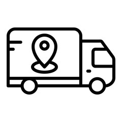 truck transport icon on transparent background