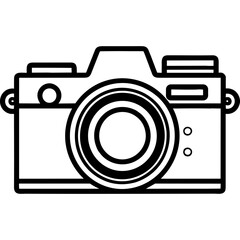 Digital camera black outline logo vector