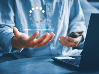 Operating system upgrade Installation app and software update process Keep users' devices up-to-date Update modern functions improve security User is downloading