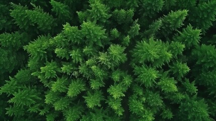 Fototapeta premium Illustration of a lush green forest seen from above