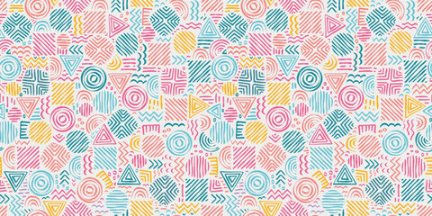 Hand drawn abstract seamless pattern, ethnic background, simple style - great for textiles, banners, wallpapers, wrapping - vector design
