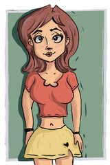 elegant woman, in pastel tones, wearing a seductive dress, against a 3D framed backdrop, seductive fashion portrait, glamorous model, in trendy outfits.