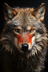 Fototapeta premium Portrait of a wolf. Generative Ai