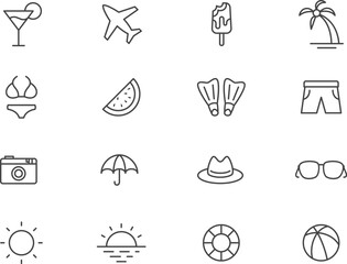 Summer Icons Lineart Collection