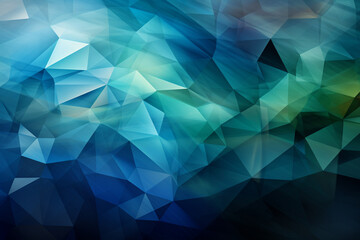 Obraz premium Blue, green, and cyan triangles merge with white, an abstract visual tapestry Generative AI