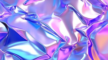 Holographic iridescent satin foil background