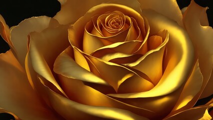 Fototapeta na wymiar The golden rose abstracted artistic nature's embrace