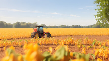 Fototapeta premium tractor working in the field