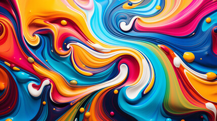 Random pattern from mixed multi-colored acrylic paint. Liquid marble pattern.
