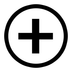 Obraz premium Add button with plus symbol in a black circle