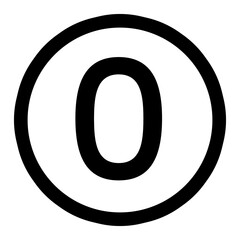 circle black number 0 icon template transparent 