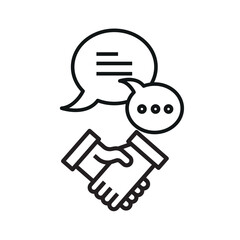 Agreement and speech bubble icons.