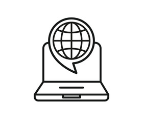 International virtual meeting icon. Virtual job interview icon.
