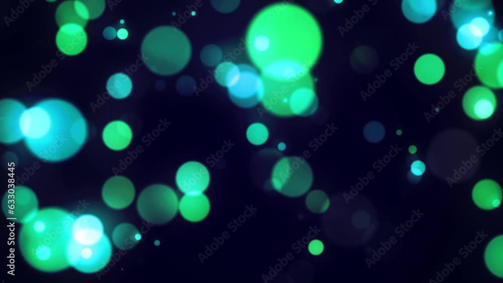 Poster colorful bokeh with multicolored particles fading out. abstract blurred background with smoothly twi