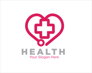 Obraz premium love health care logo designs simple modern for medical service