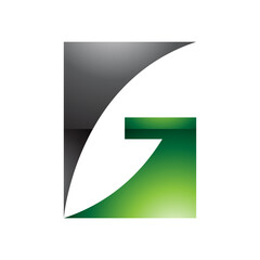 Green and Black Rectangular Glossy Letter G Icon