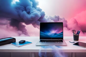 cloud computing concept with laptop