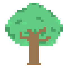 Nature pixel, tree flower element for game
