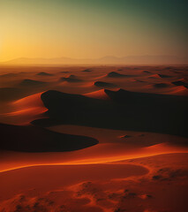 Fototapeta na wymiar Surface of deserted planet that looks like Mars, generative ai illustration