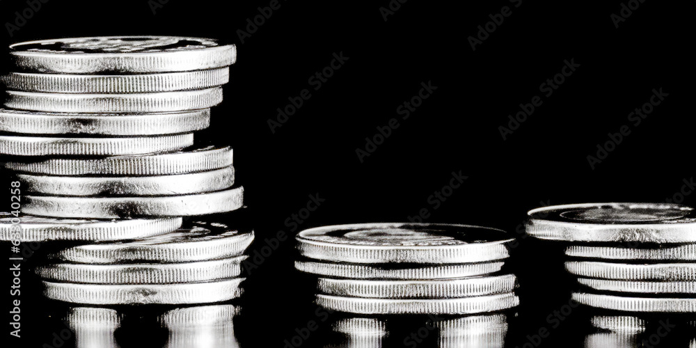 Poster stack of coins - generative ai
