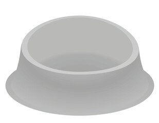 Grey pet bowl. vector illustration