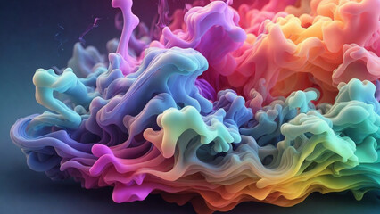 Fototapeta premium AI-Crafted 3D Color Smoke Mirage