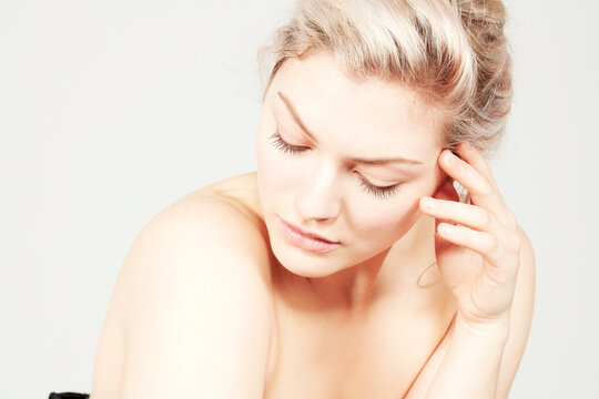 Young woman with headache