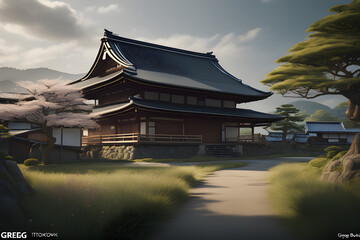 Naklejka premium real city view in Asia. Generative AI