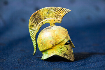 Ancient Greek battle helmet