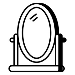 Modern design icon of pedestal mirror 