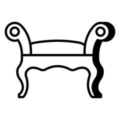 Unique design icon of backless couch