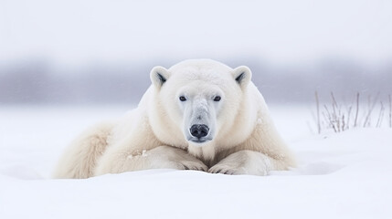 Polar bear in the snow - 633044090