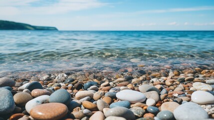 stones on the beach. Generative AI