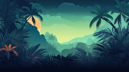 Fototapeta na wymiar tropical island with palm trees. Generative AI