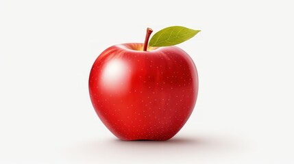 red apple isolated on white. Generative AI