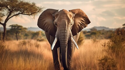 Fototapeta na wymiar elephant in the african place. Generative AI