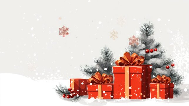 christmas tree and gifts. Generative AI