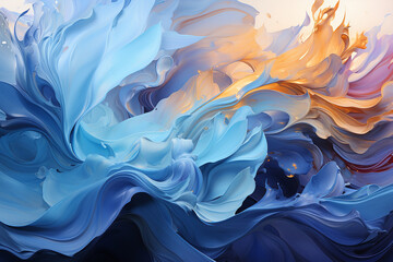 Whimsical strokes dance across the canvas, forming a captivating blue background Generative AI