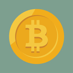 Bitcoin symbol in flat design. Vector illustration.