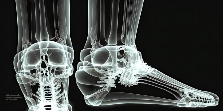 An X-ray image of the metatarsals - Generative AI