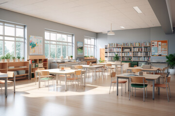 Fototapeta na wymiar empty clean classroom, educational environment