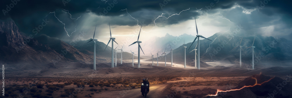 Poster windmills in action - generative ai