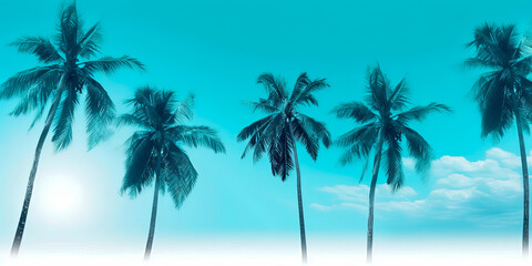 Fototapeta na wymiar Tropical island and palms - Generative AI