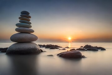 zen stones and water Generator Ai