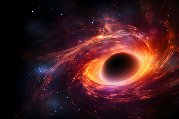 Beautiful Black Hole in space  - AI technology