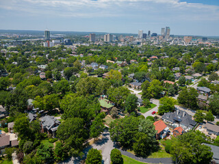 Aerial view of the Tulsa cityscape